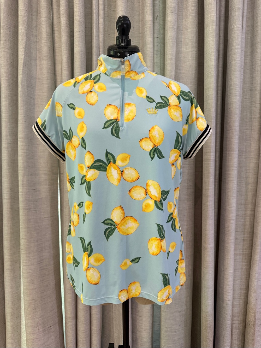 Kastel Denmark Lemon-Print Short Sleeve Tee in Light Blue